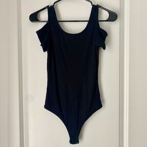 Black Ribbed Bodysuit